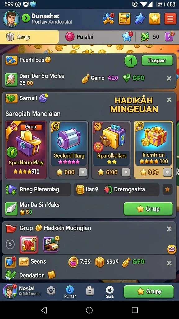Tampilan utama AN777 yang menarik dan penuh warna.